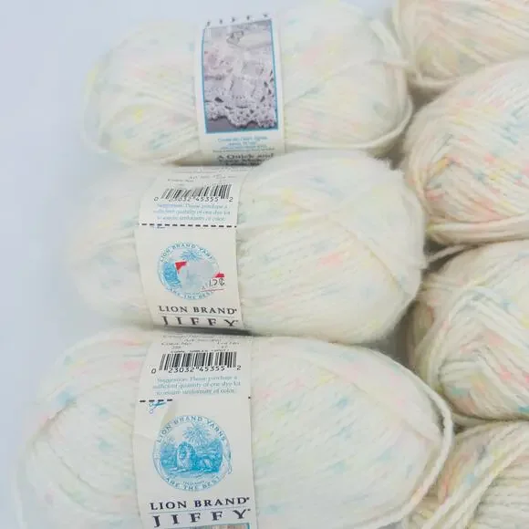 7 Vintage Lion Brand Baby Jiffy Quick & Easy Mohair Look Yarn CORAL GABLES SPOT - Picture 13 of 13